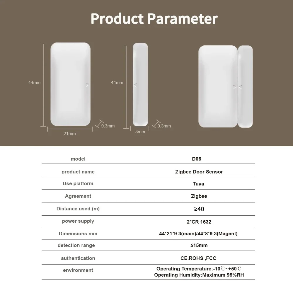 Capteur de porte/fenêtre sans fil, mini détecteur de porte intelligent pour la maison, système d'alarme de porte ouverte/fermée pour Alexa – Image 4